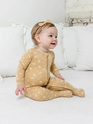Colored Organics Peyton Zipper Sleeper, Honeysuckle